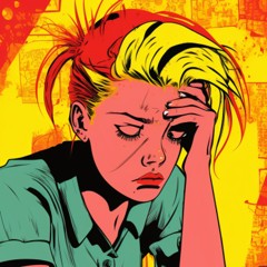 Teenage girl looking stressed